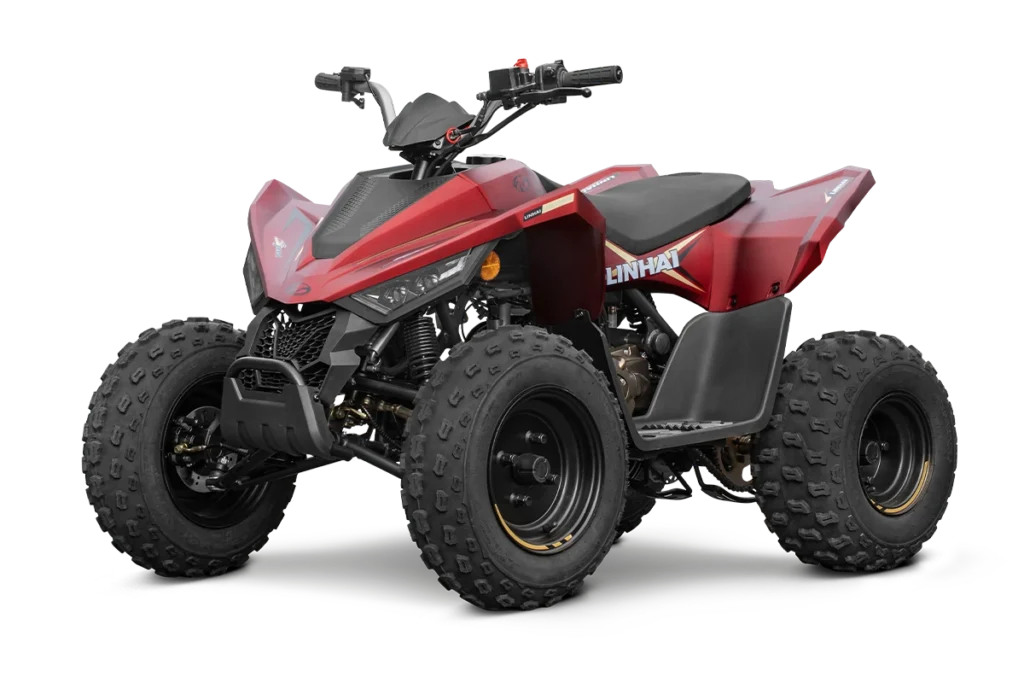 ATV 110 - Matt Red - pogled sprijeda iz kuta