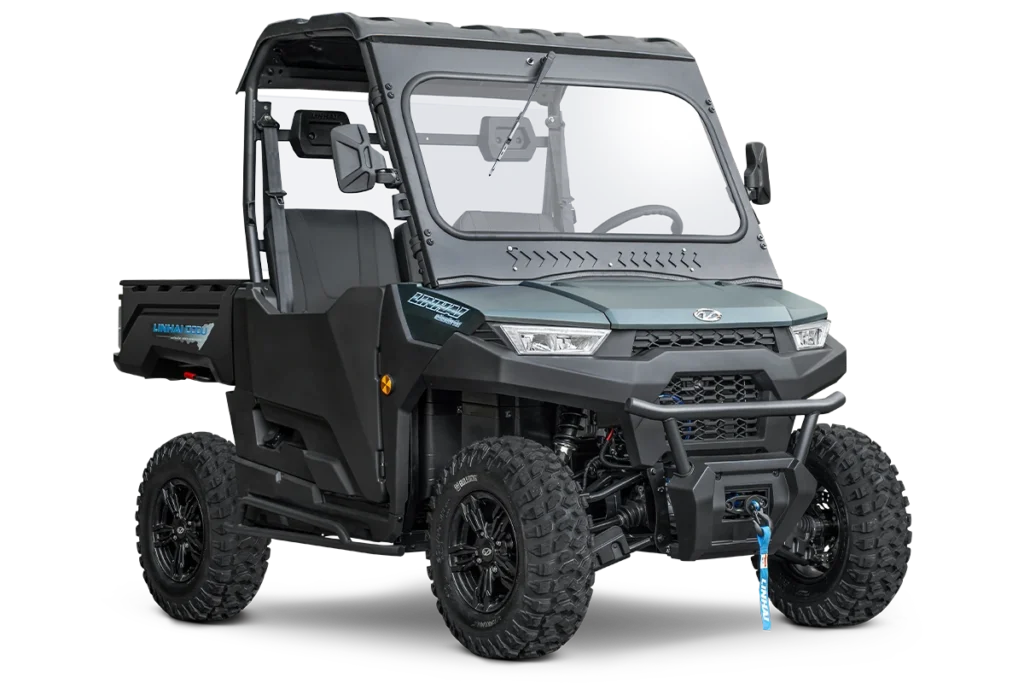 ELECTRIC LH-100DU HALF CAB 4x4 - Matt Green - pogled sprijeda iz kuta